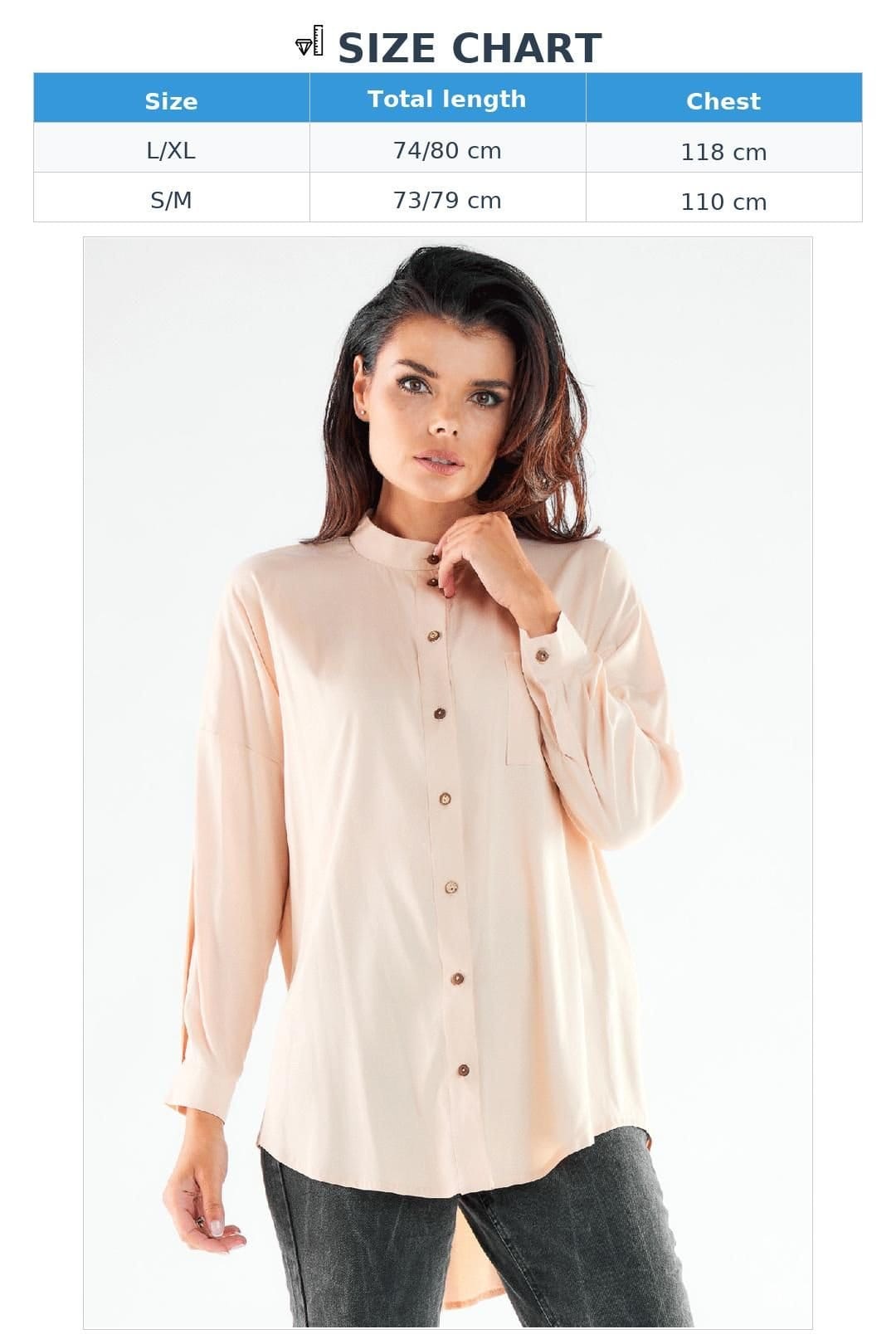 Love Lace Love Lace Women's Long Sleeve Stand Up Collar Shirt Poland in Beige - 4