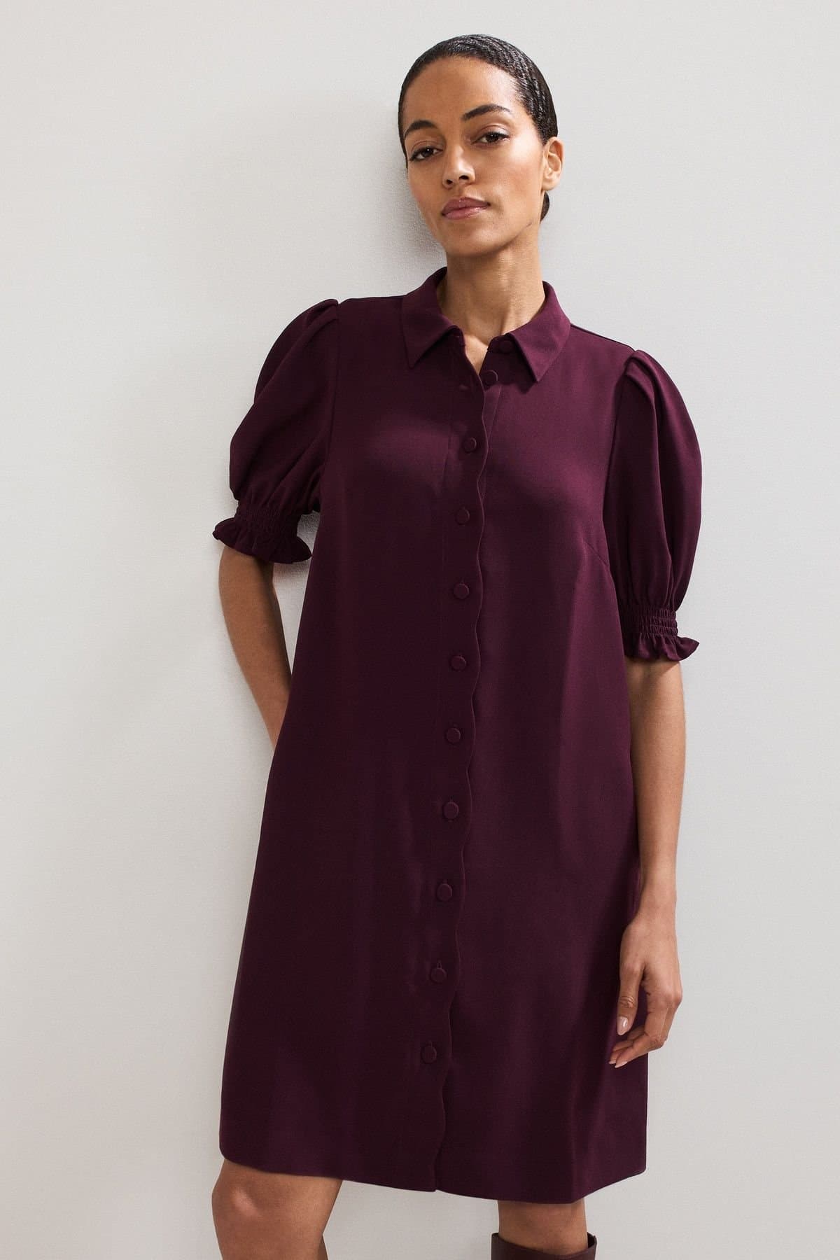 Phase Eight Phase Eight Women's Candice Scallop Dress in Wine