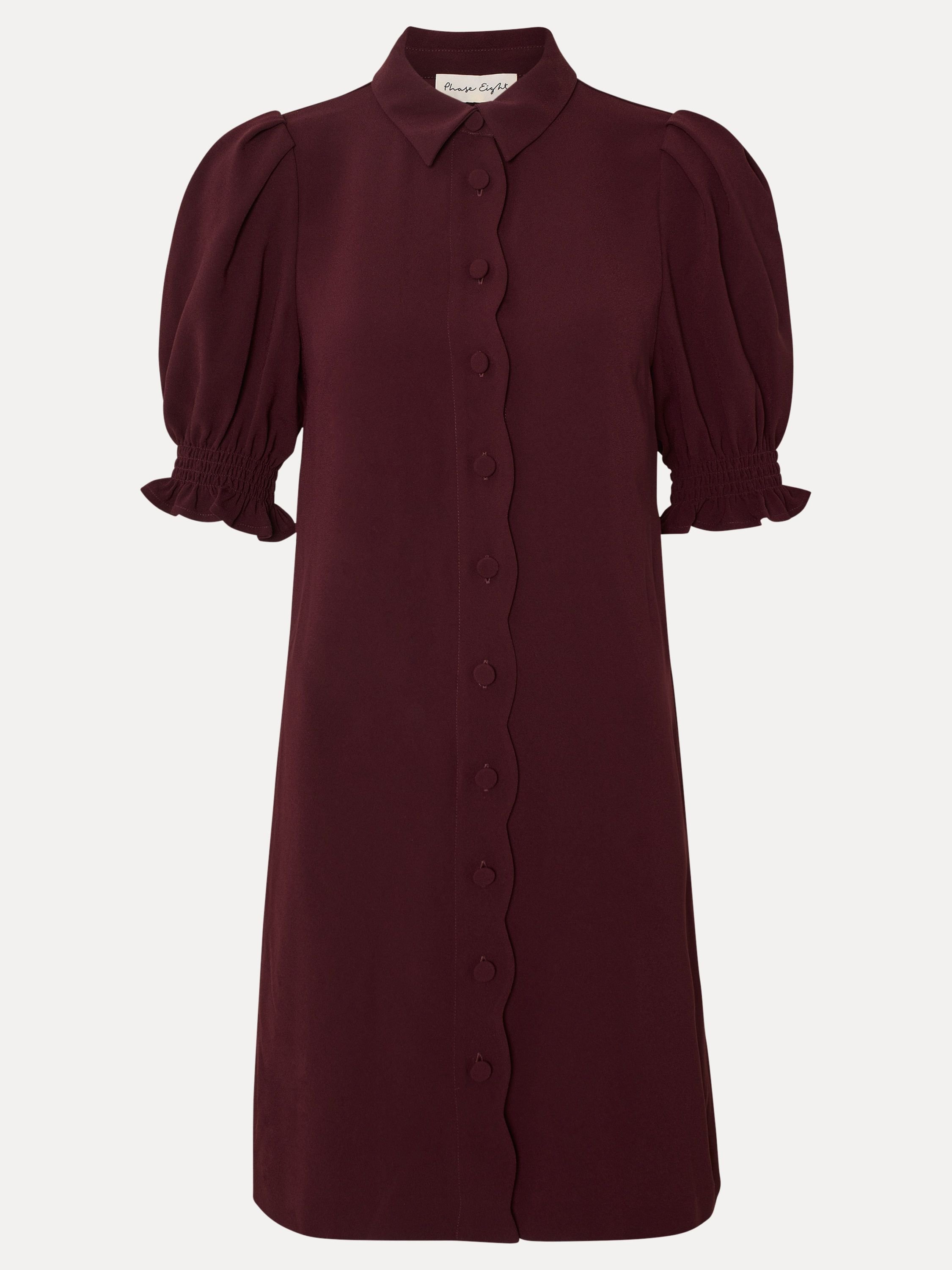 Phase Eight Phase Eight Women's Candice Scallop Dress in Wine - 2