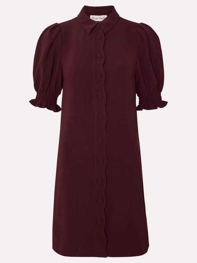 Phase Eight Phase Eight Women's Candice Scallop Dress in Wine - 2