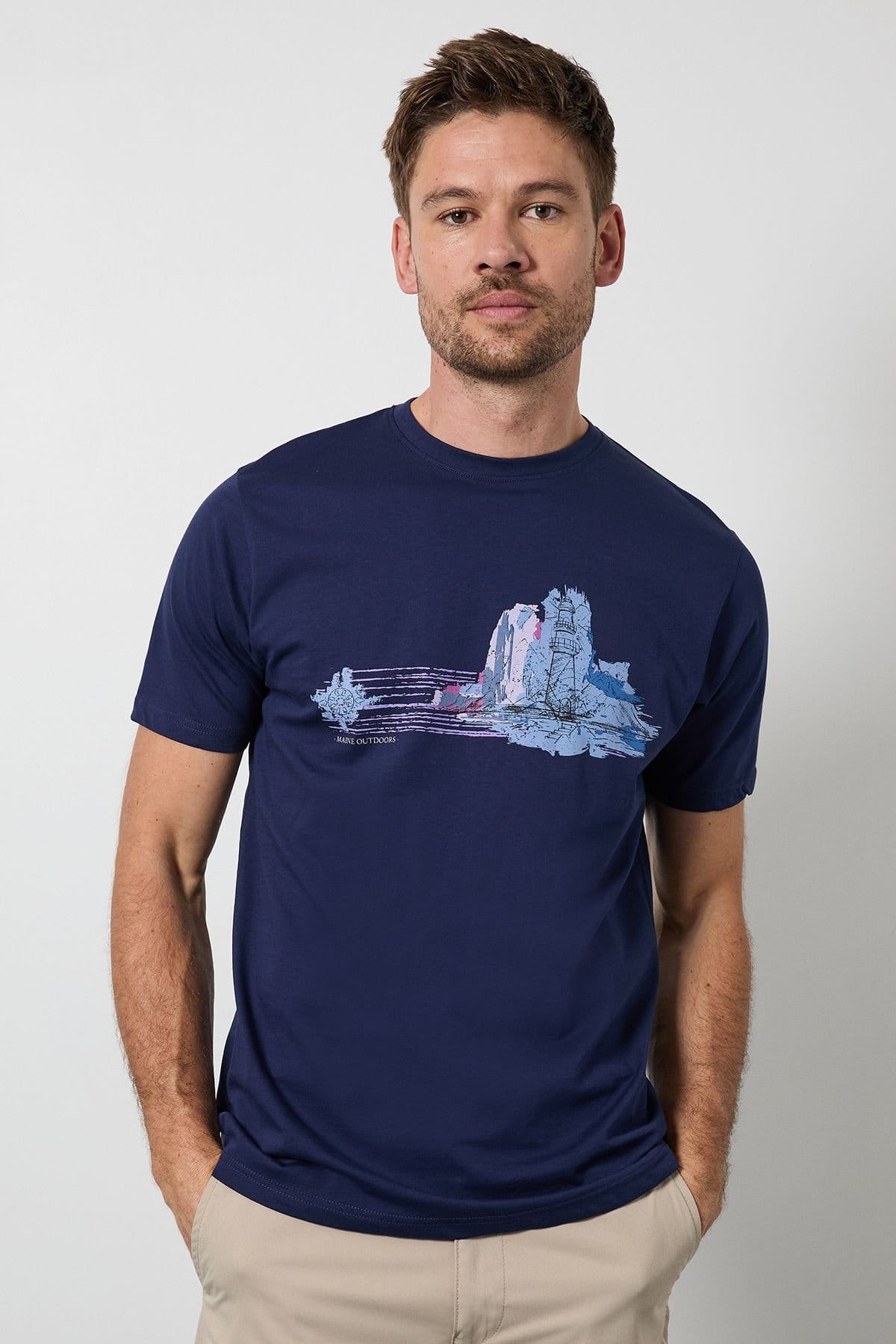 Maine Maine Men's Navy Outdoors Printed T-Shirt - 1
