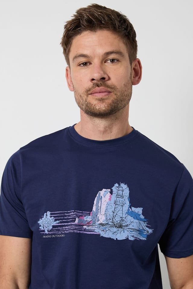 Maine Maine Men's Navy Outdoors Printed T-Shirt - 2
