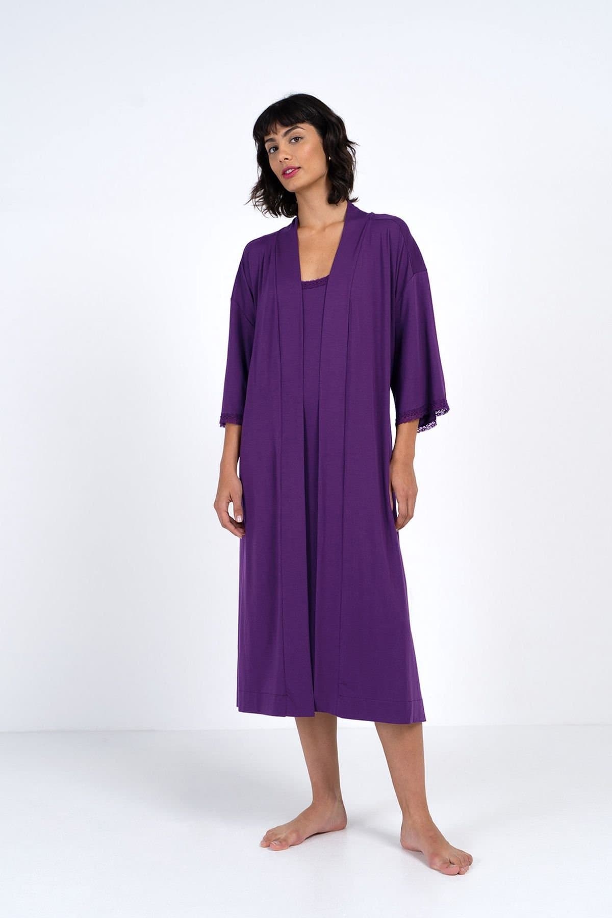 Kettlewell Kettlewell Women's Luna Dressing Gown in Purple
