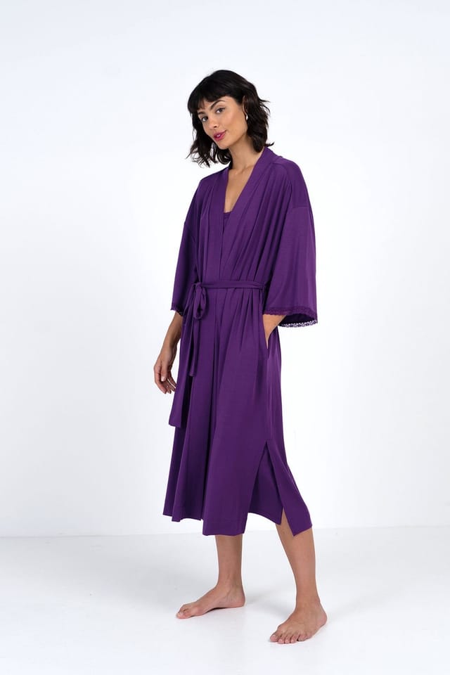 Kettlewell Kettlewell Women's Luna Dressing Gown in Purple - 3