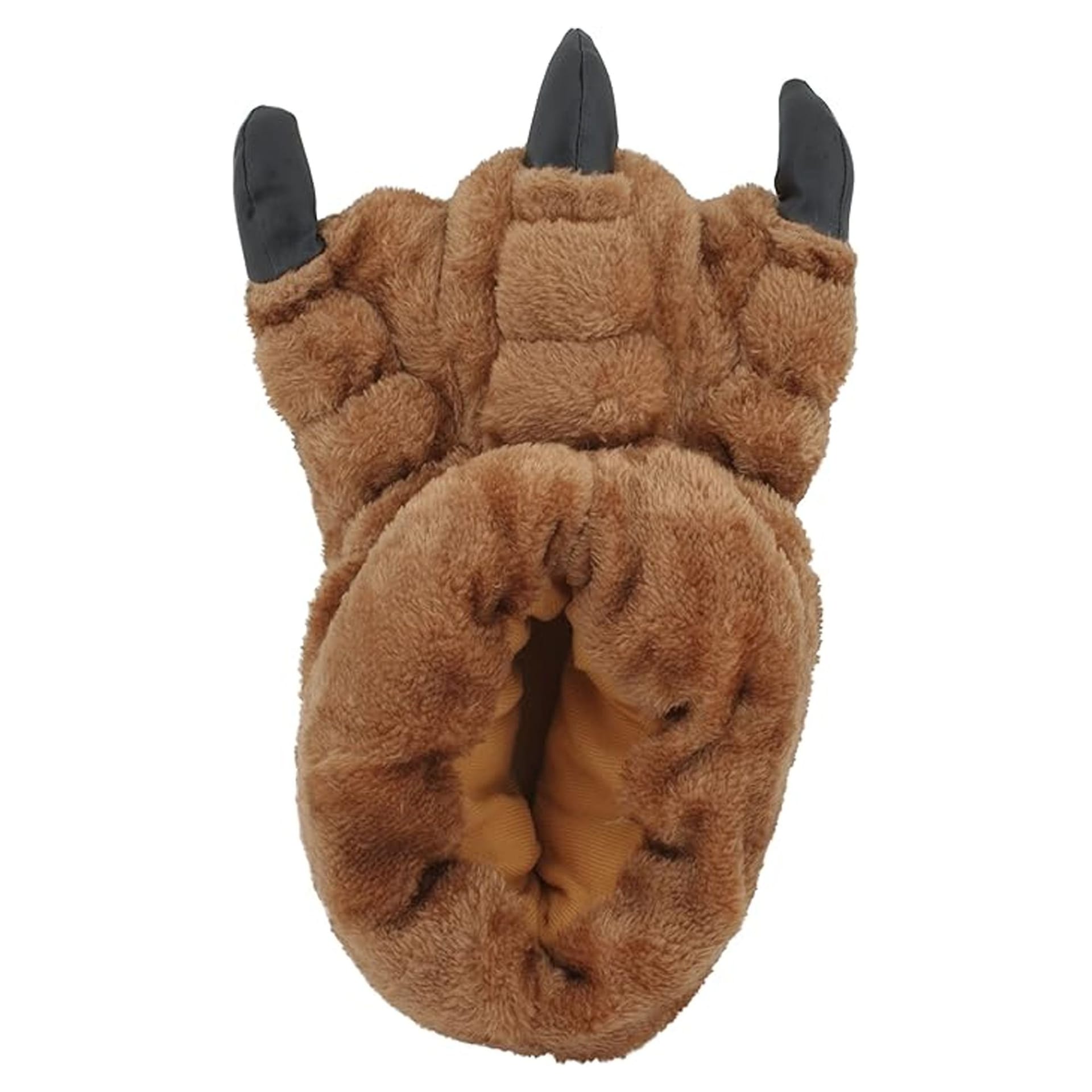 Slumberzzz Slumberzzz Men's Monster Claw Plush 3D Slippers in Brown - 4