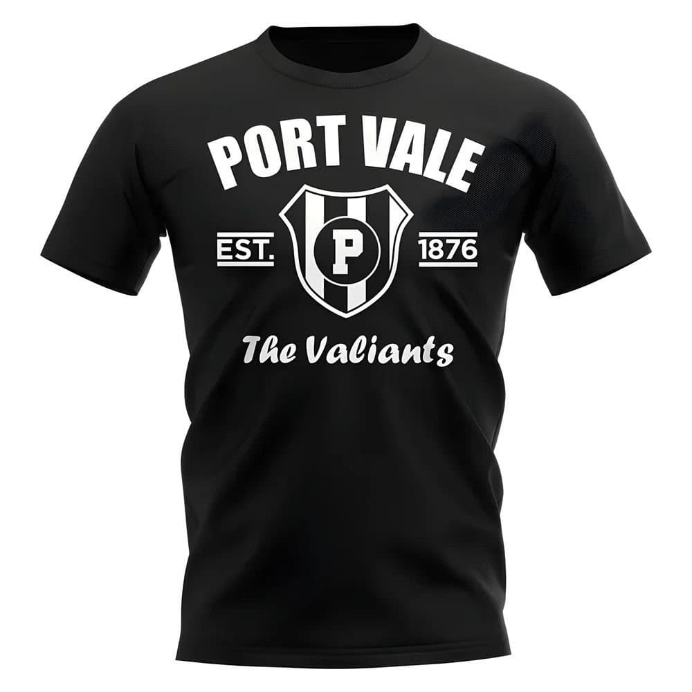 Port Vale Port Vale Men's Personalised Established Football T-Shirt in Black