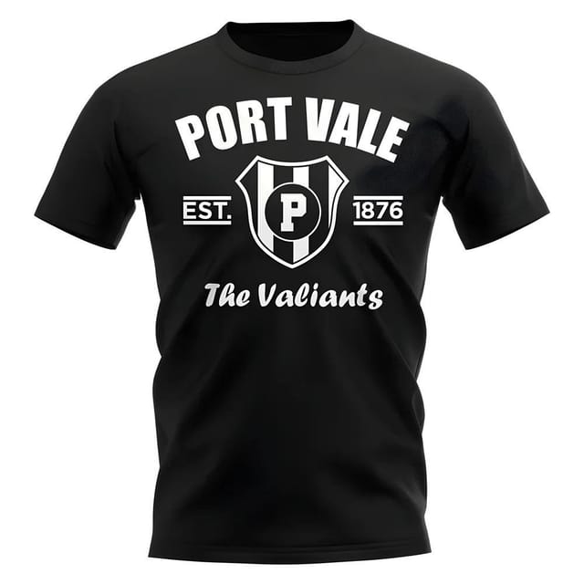 Port Vale Port Vale Men's Personalised Established Football T-Shirt in Black - 2