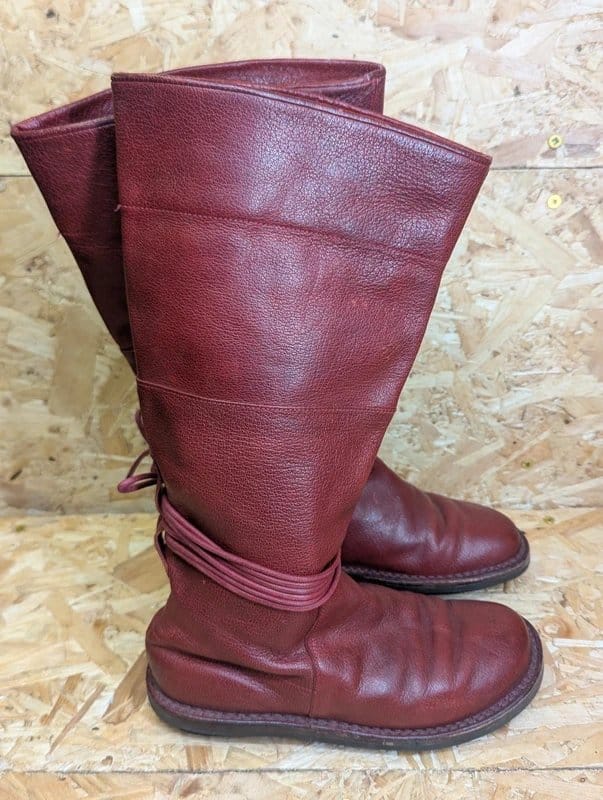 Trippen Trippen Full Grain Red Leather Boots Women UK Size 5 EU 38 Strap Lace Tie - 1