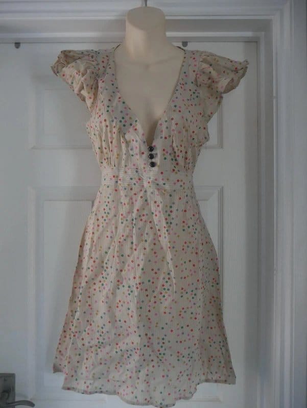 Carbon Multicoloured Spot Cotton Summer Tea Dress