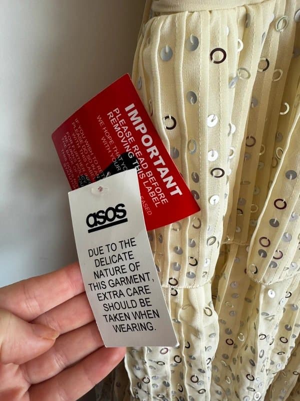 ASOS cream tiered dress