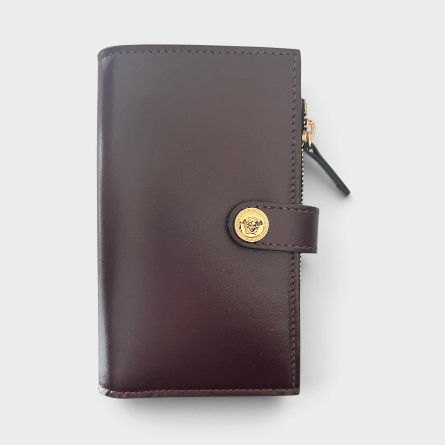 Versace Versace Men's Medusa Compact Wallet Calf Leather in Burgundy