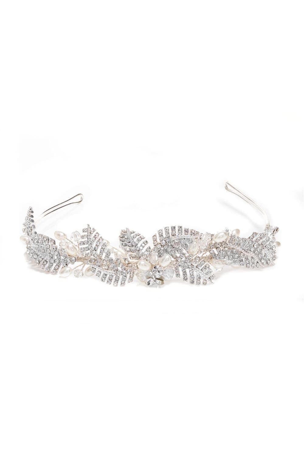 Jon Richard Jon Richard Silver Crystal & Pearl Tiara for Women