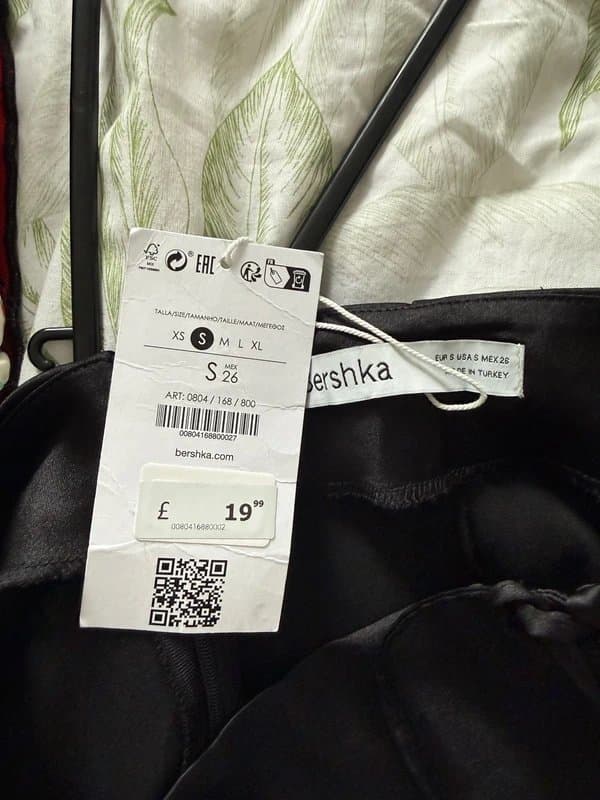 Bershka Bershka black satin mini skirt