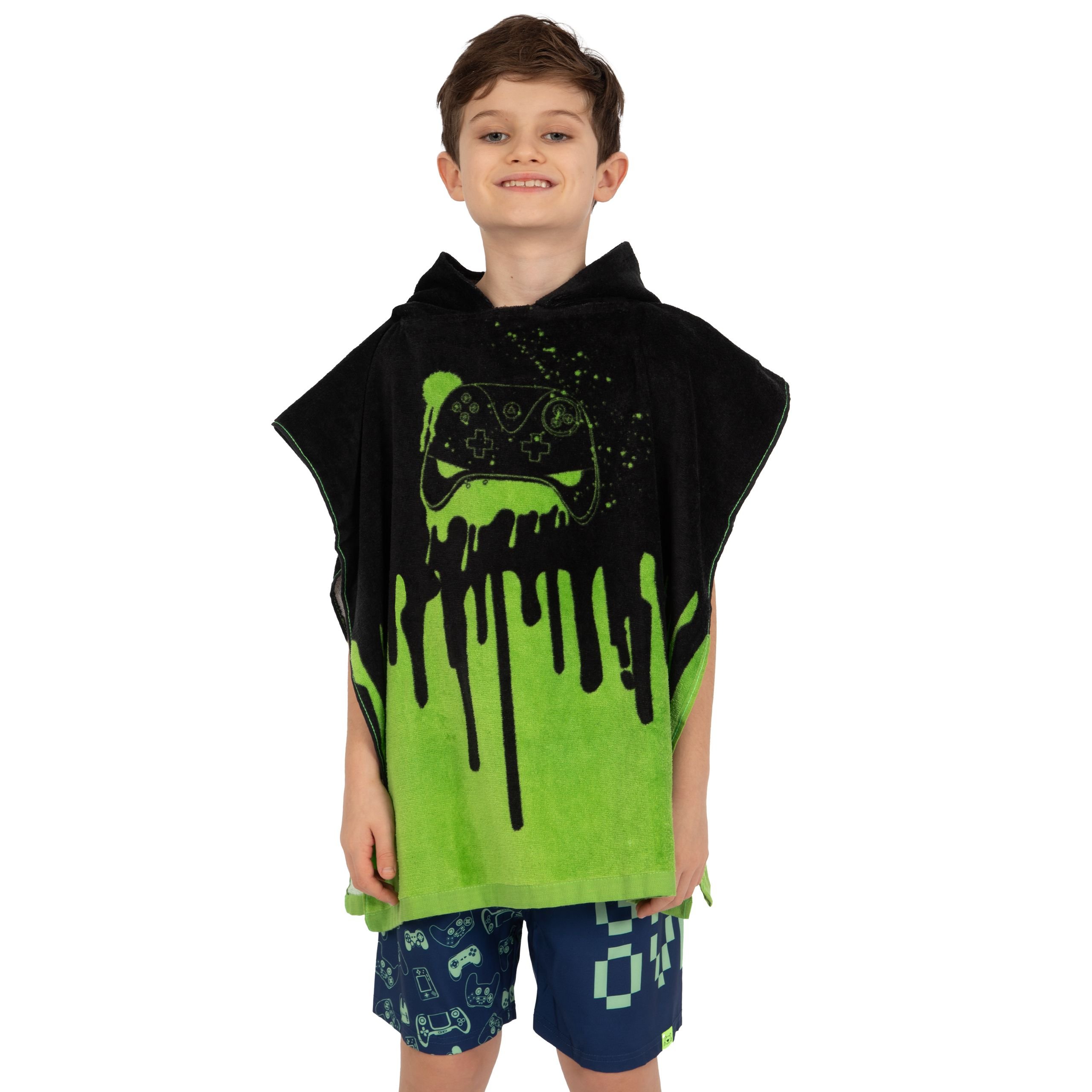 Harry Bear Harry Bear Men's Gaming Towel Poncho in Black - 2