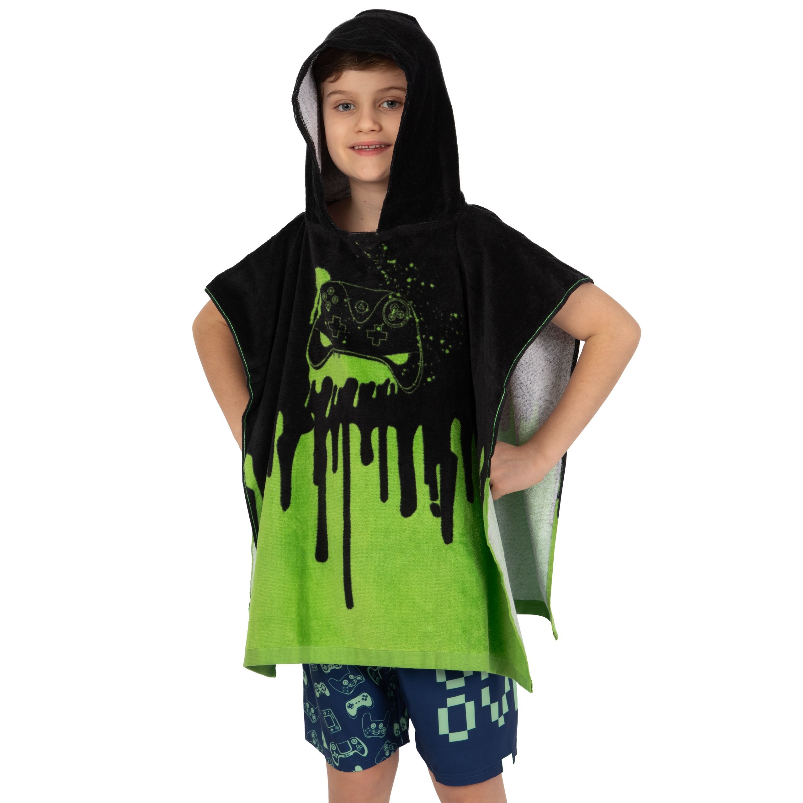 Harry Bear Harry Bear Men's Gaming Towel Poncho in Black - 3
