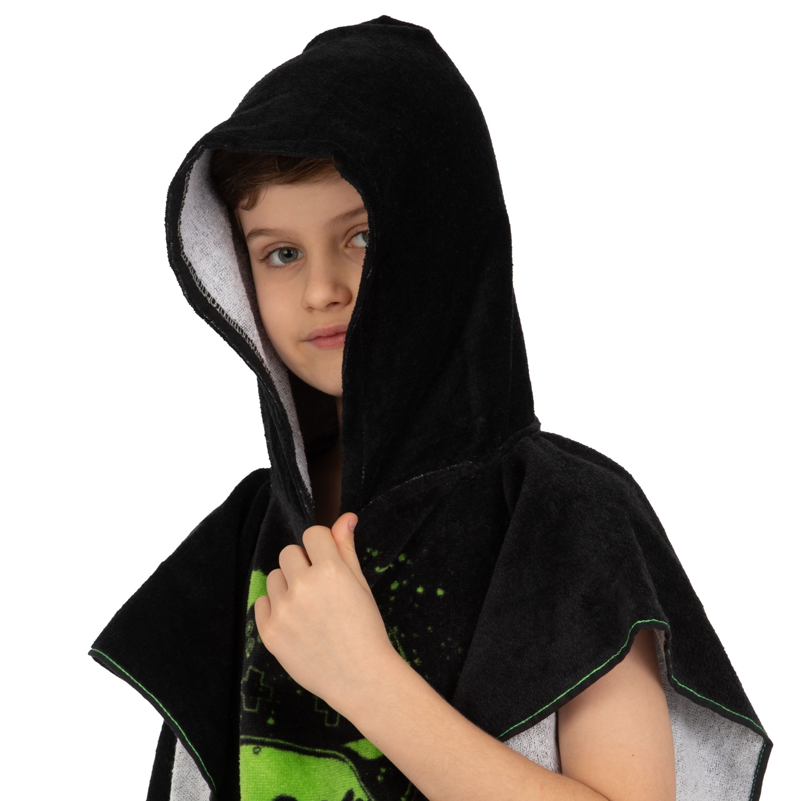 Harry Bear Harry Bear Men's Gaming Towel Poncho in Black - 4