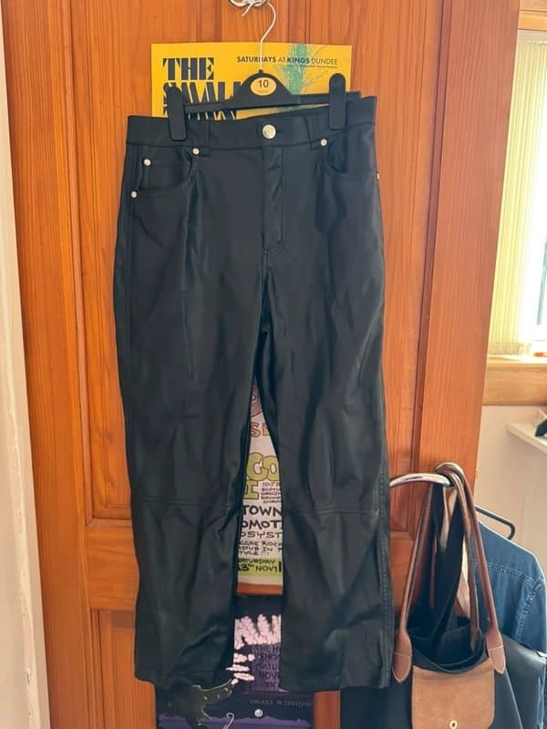 Bershka petite bershka leather trousers medium