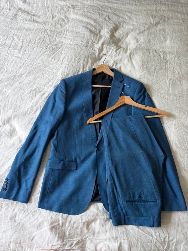 ASOS Men's Blue Slim Fit Suit In Size 40R Jacket And W32 L30