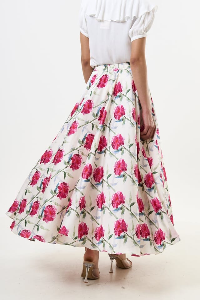 Louche Louche Women's Agatha Loveflower Print Circle Midi Skirt - 2