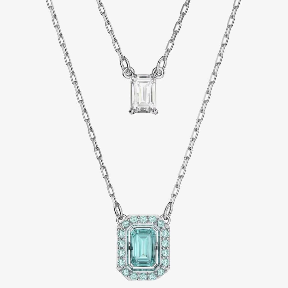 Swarovski Swarovski Silver Octagon Layered Necklace