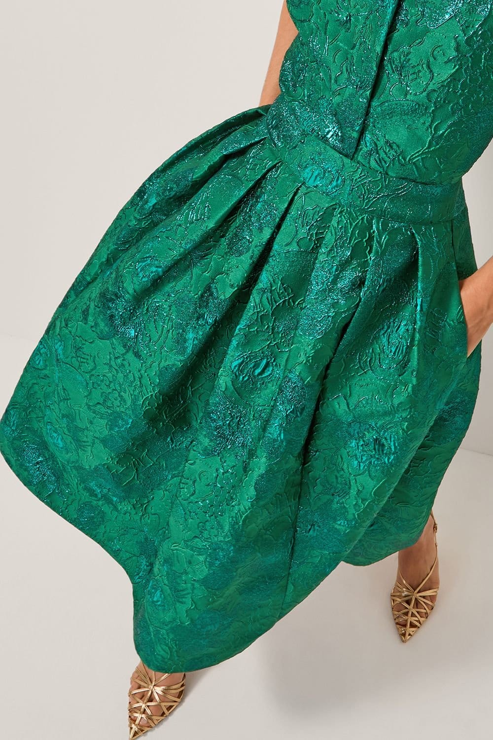 Monsoon Monsoon Women's Jolene Floral Jacquard Midi Skirt Green - 4