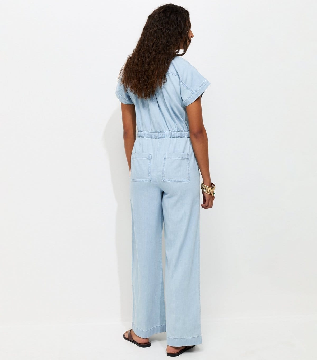 New Look Women's Light Blue Denim Short Sleeve Jumpsuit New Look - 4