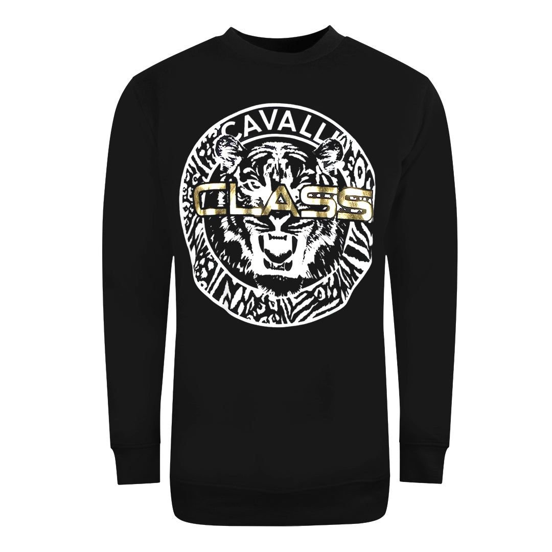 Cavalli Class Cavalli Class Men's Large Circle Logo Black Sweatshirt - 2