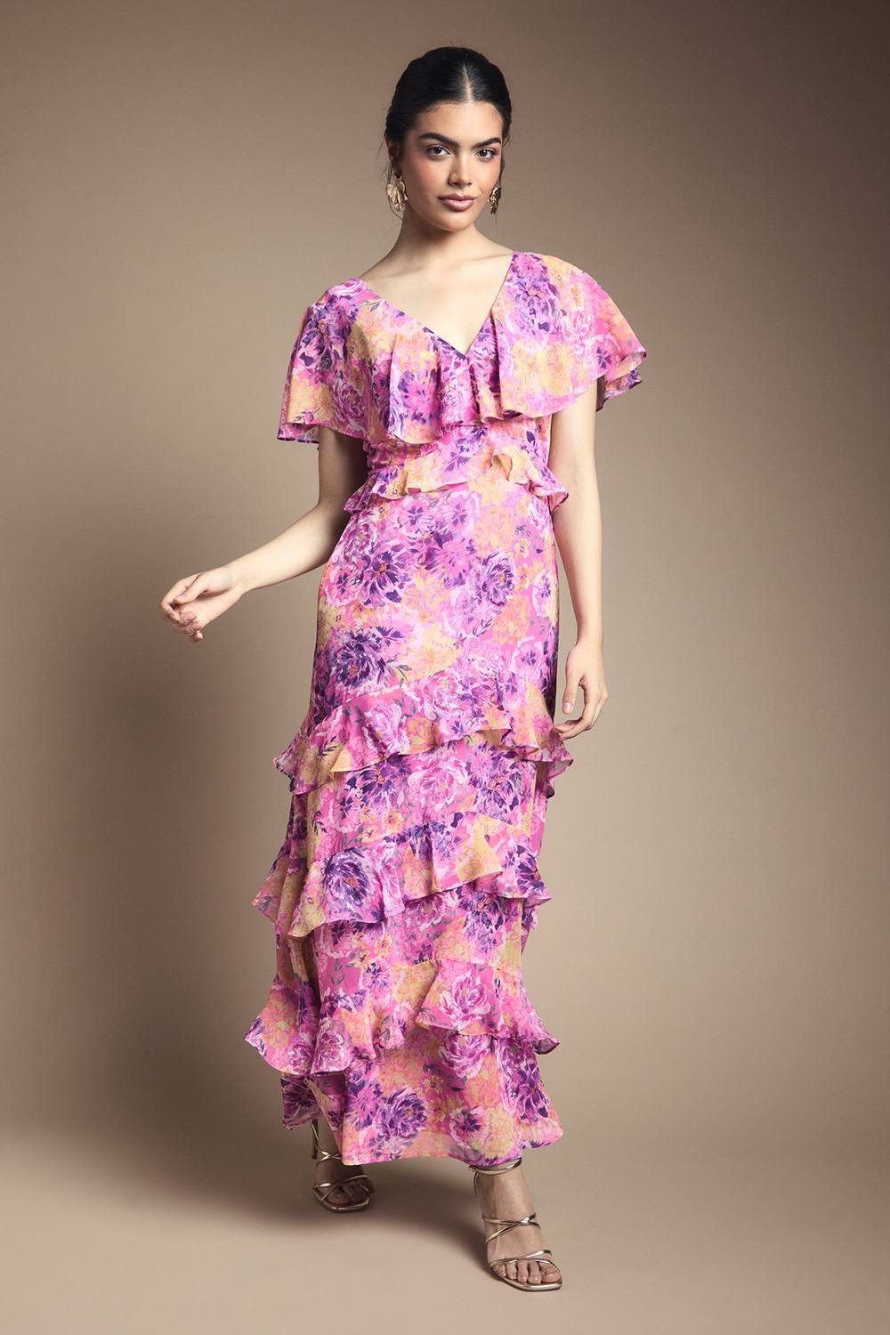 Oasis Oasis Women's Ruffle Detail Maxi Dress in Pink - 2