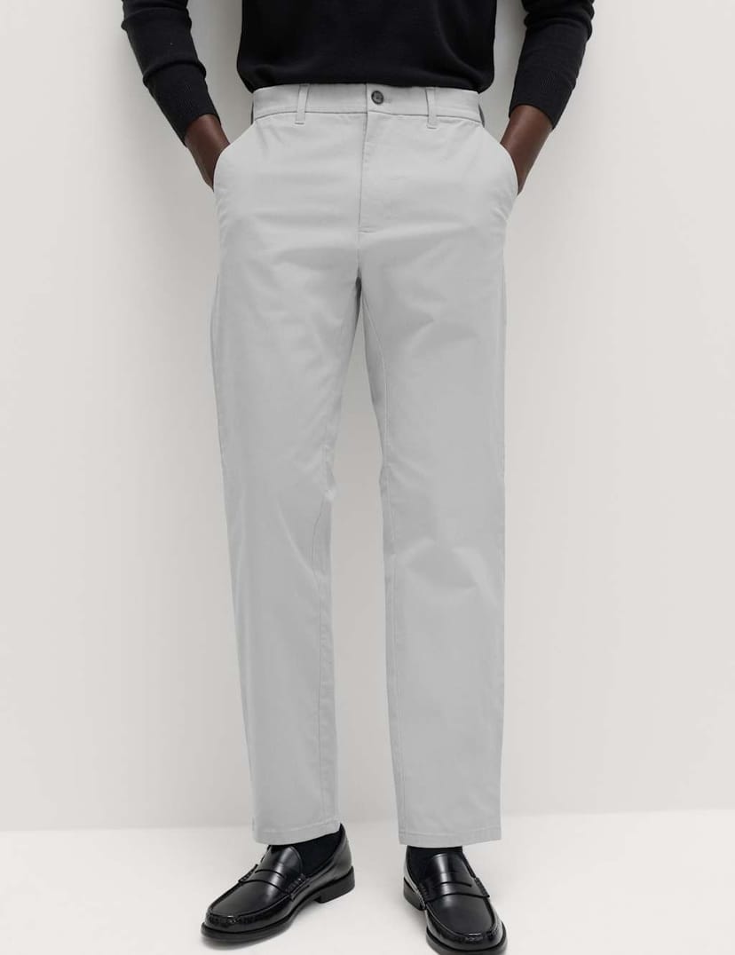 Marks & Spencer M&S Regular Fit Stretch Chinos Silver - 1