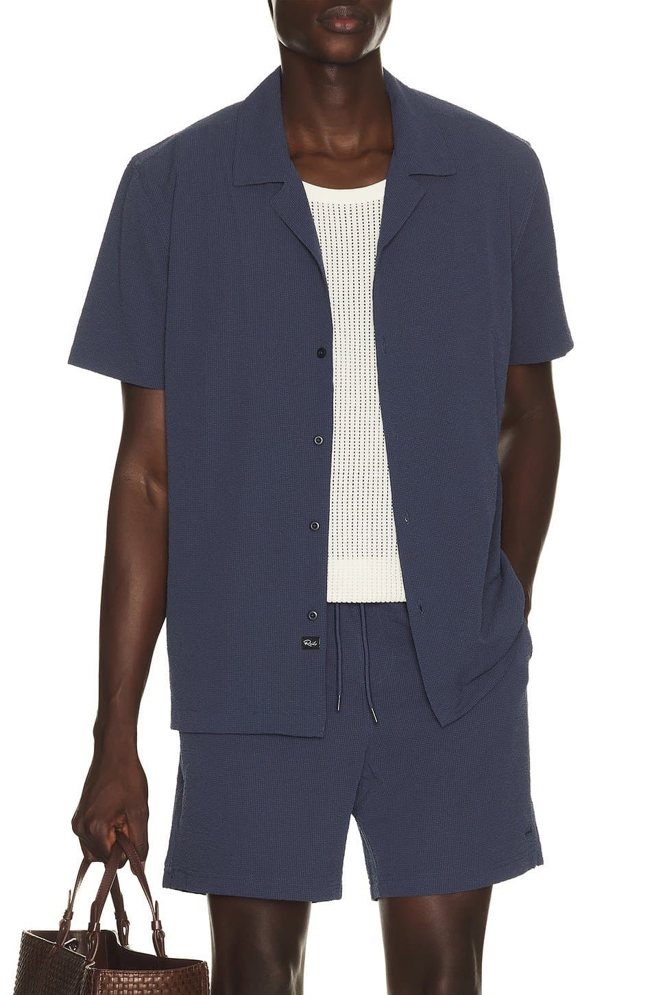 revolve Revolve Navy Short Sleeve Shirt