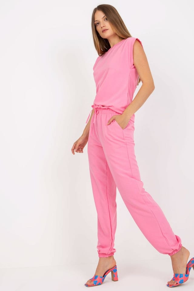 Love Lace Love Lace Women's Classic Blouse & Long Pants Summer Set in Pink - 2