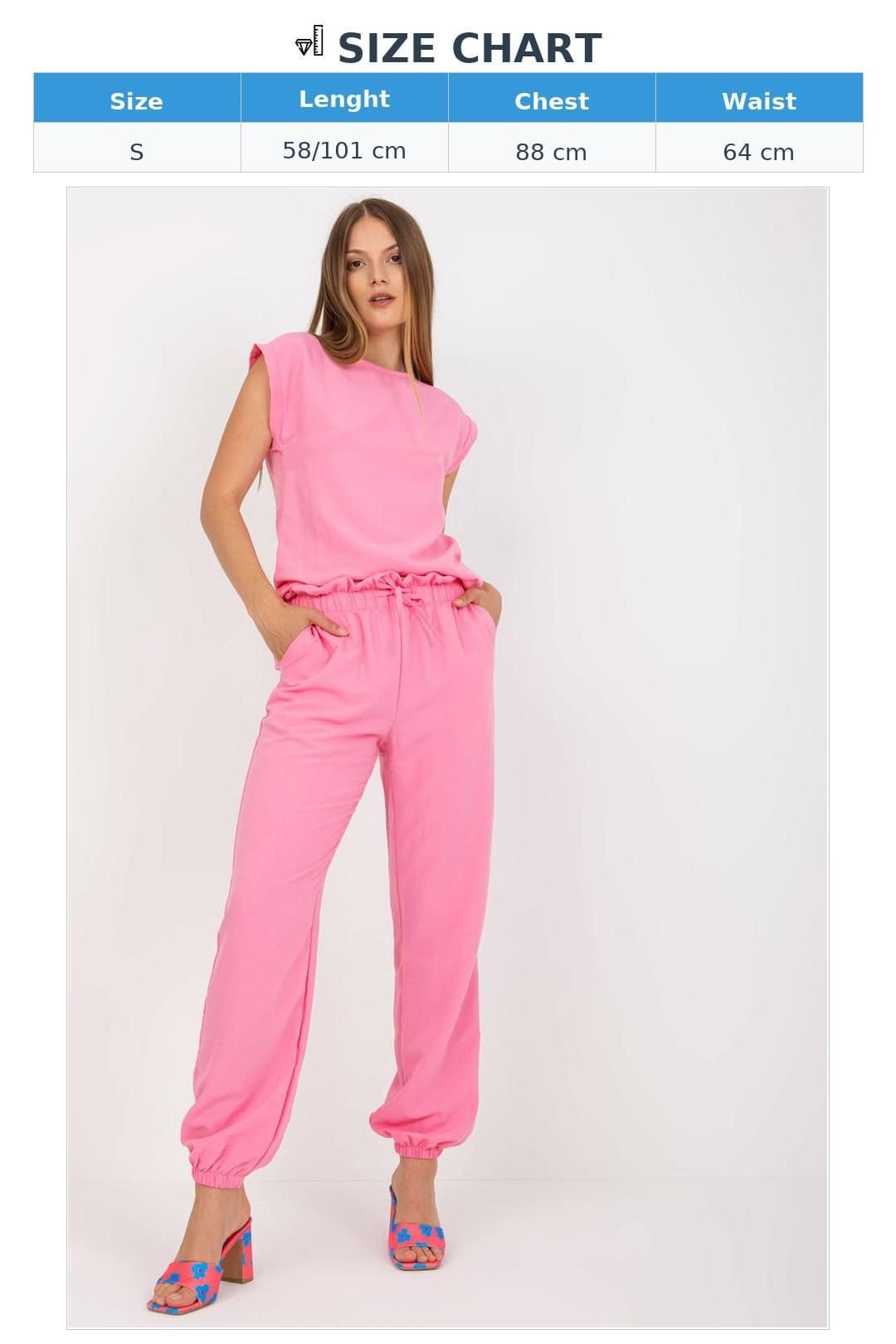 Love Lace Love Lace Women's Classic Blouse & Long Pants Summer Set in Pink - 4