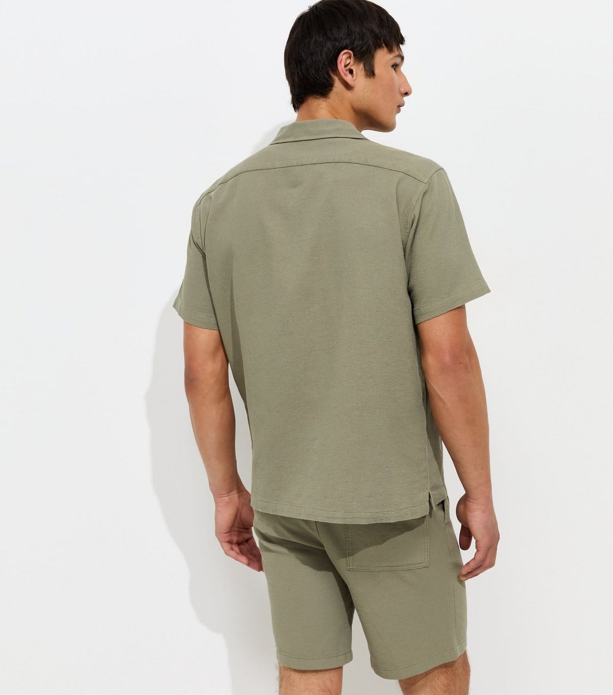 jack & jones Men's Light Khaki Organic Cotton Waffle Shorts Jack & Jones New Look - 4