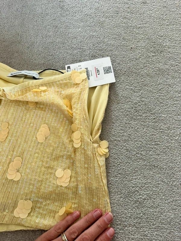 Bershka Bershka yellow sequin / sparkly mini skort