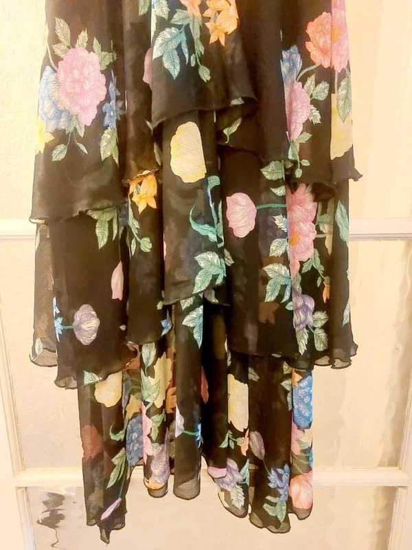 Topshop Topshop chiffon layered floral patterned dress
