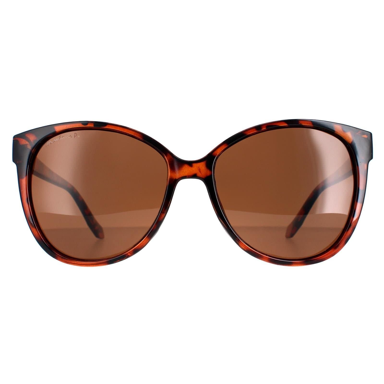 montana montana Women's Round Unisex Black Smoke Polarized MP20 in Brown