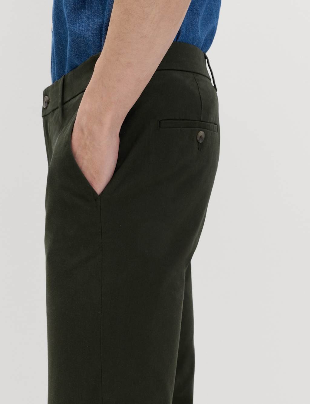 Marks & Spencer M&S Skinny Fit Stretch Chinos Dark Khaki - 2