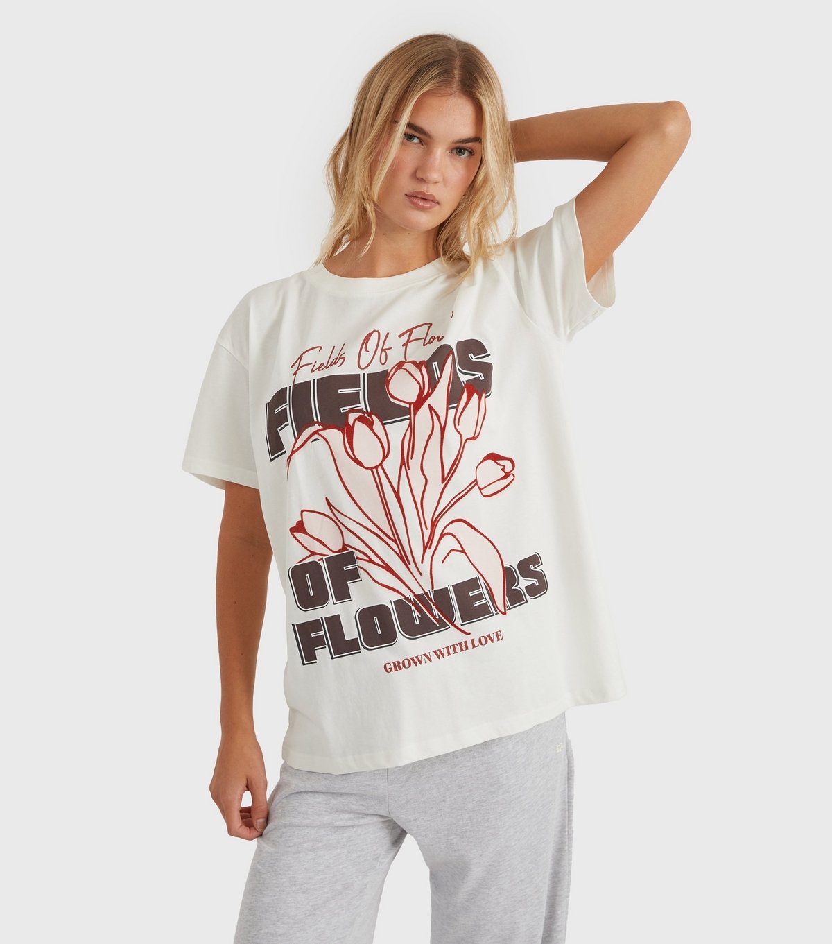 Skinnydip Women's White Fields Of Flower Printed T-Shirt Skinnydip New Look - 1