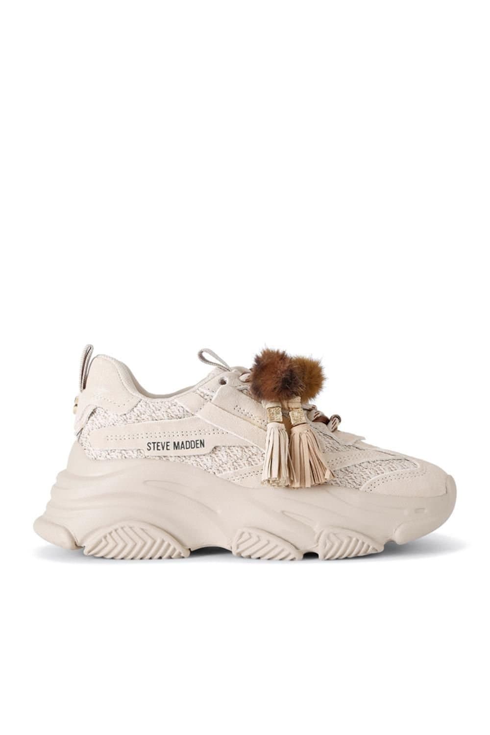 Steve Madden STEVE MADDEN Women's 'Possession Bone Suede' Trainers in Cream