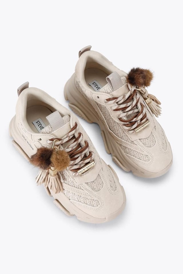 Steve Madden STEVE MADDEN Women's 'Possession Bone Suede' Trainers in Cream - 2