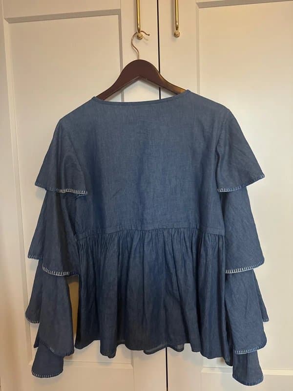 Never Fully Dressed Never fully dressed denim top size 10