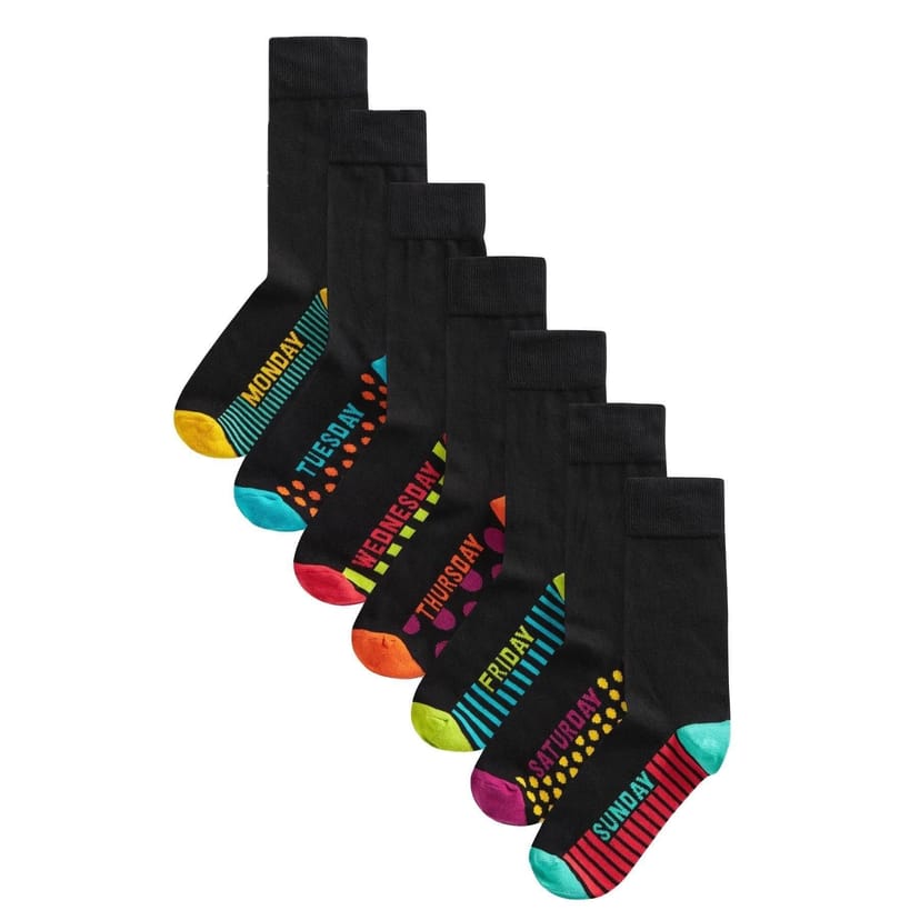 Ex Store Ex Store Men's Days Of The Week Cotton Socks (Pack of 7) - 1