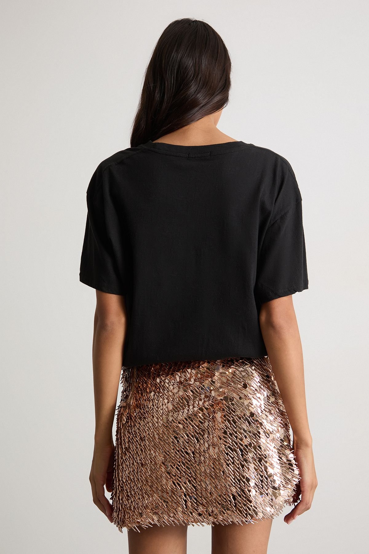 Warehouse Warehouse Women's Multi Sequin Mini Skirt in Rose Gold - 3