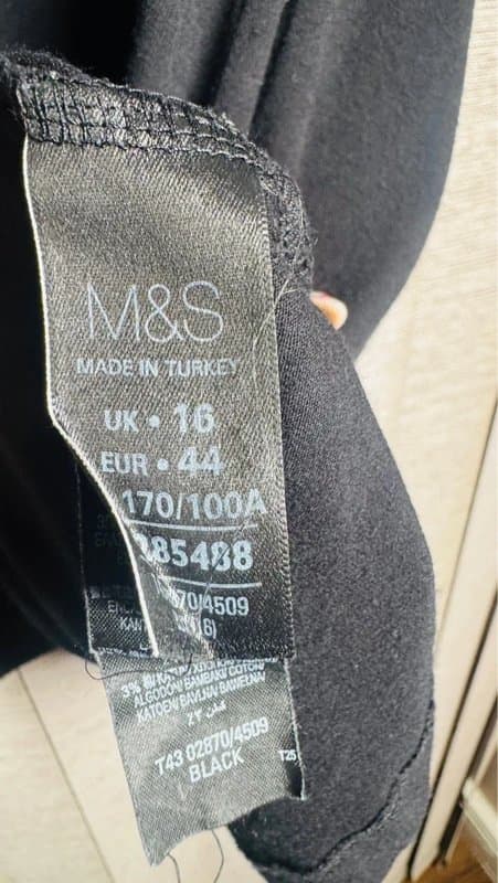 Marks & Spencer M&S black tunic dress with lace detail size 16