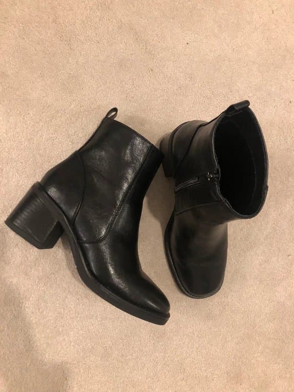 New Look New look leather 90s black ankle boots 4 square toe