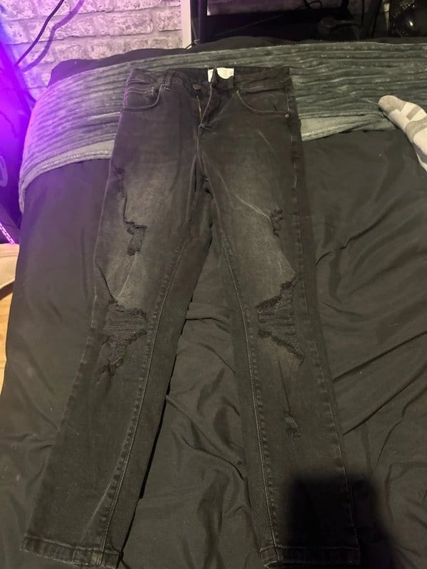 ASOS Black Distressed Skinny Jeans