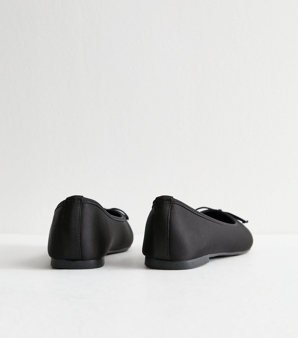 New Look Women's Black Satin Ballet Flats Vegan New Look - 4