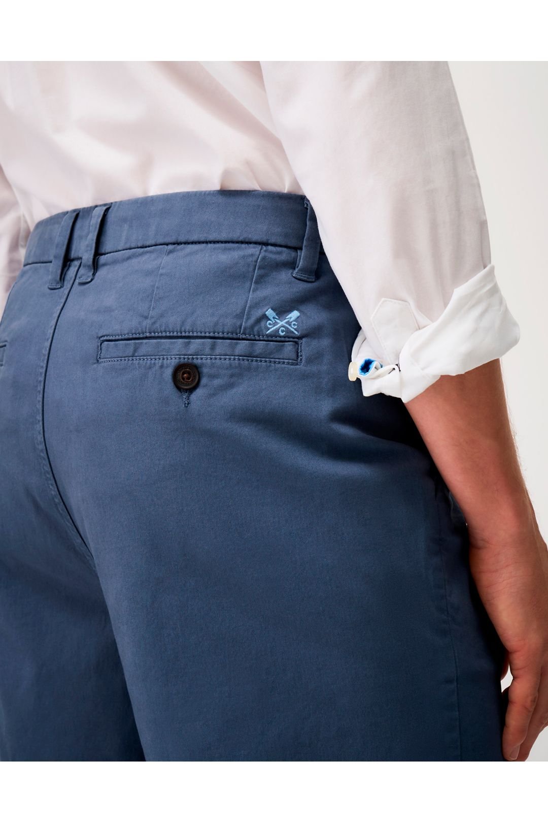 Crew Clothing Crew Clothing Men's Bermuda Chino Stretch Shorts Blue - 4