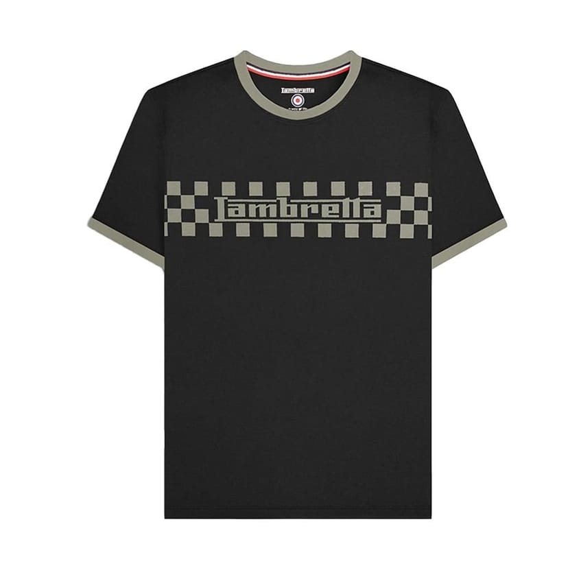 Lambretta Lambretta Men's Ringer Two Tone T-Shirt in Black - 1
