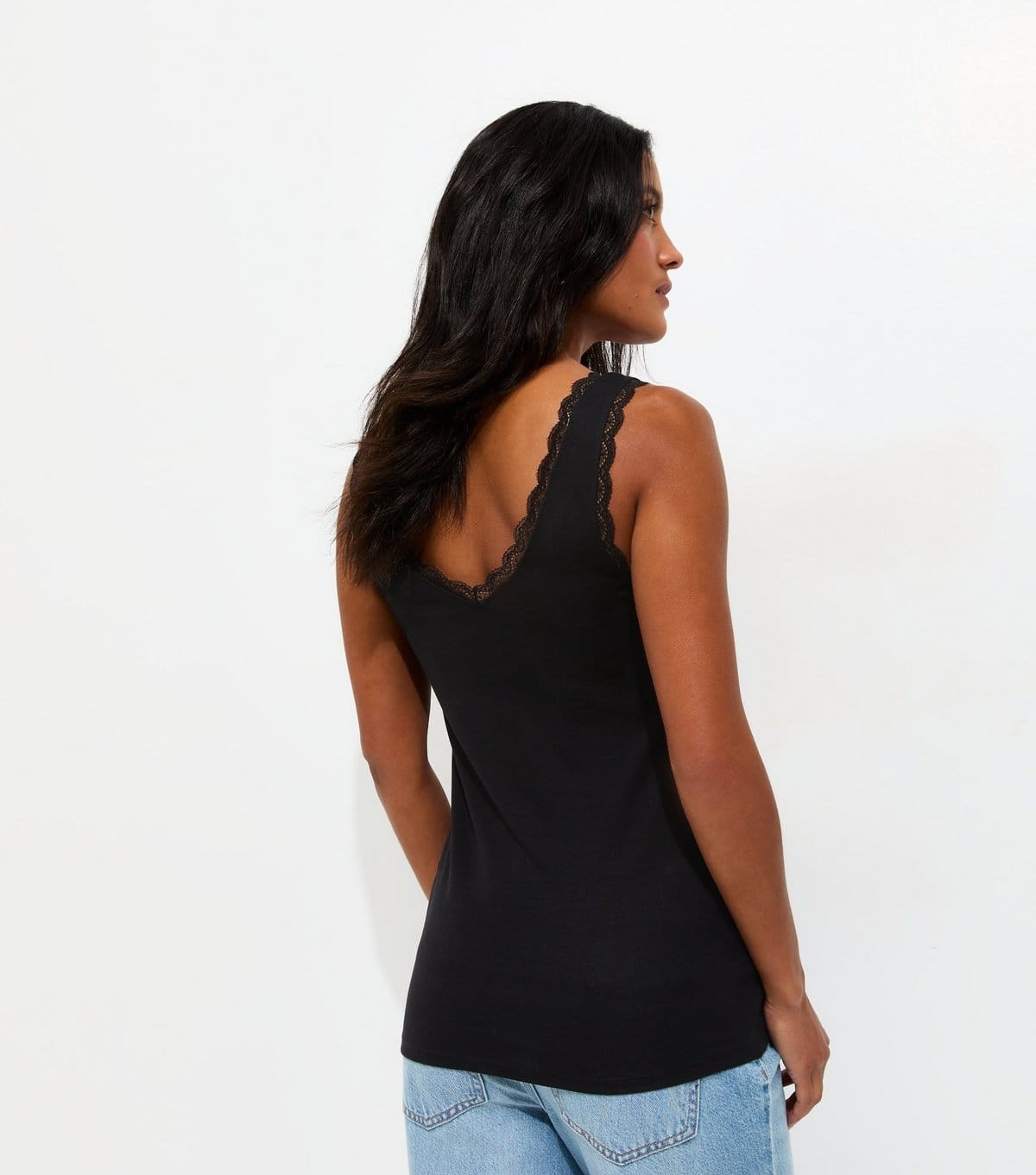 New Look Women's Maternity Black Lace Trim Vest Top New Look - 4